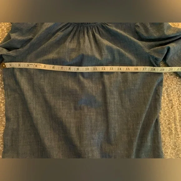 J. Crew Blue Denim Long Sleeve Dress SZ 4 - Picture 8 of 9